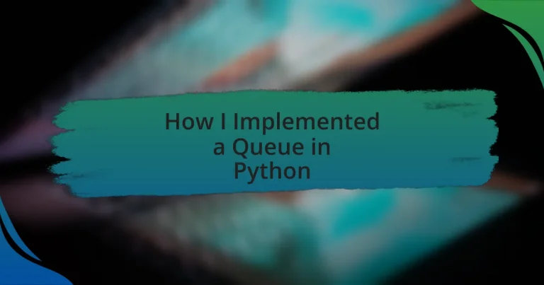 How I Implemented a Queue in Python