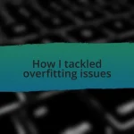 How I tackled overfitting issues