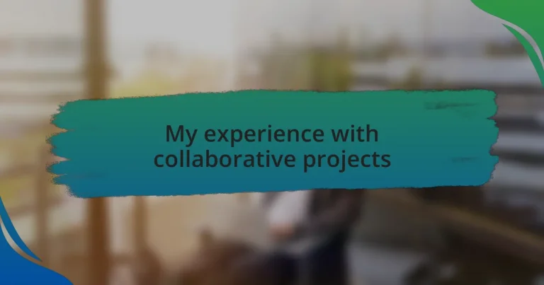 My experience with collaborative projects