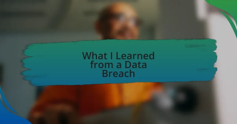 What I Learned from a Data Breach